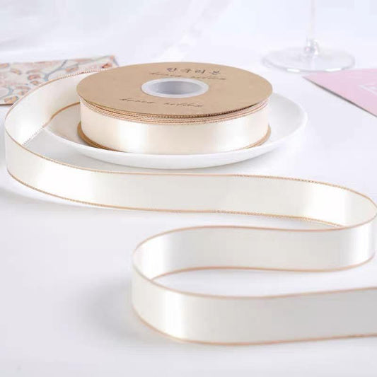 Silk Satin Ribbon(Golden Border)