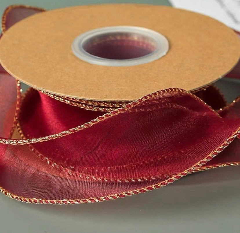 Fishtail Yarn Ribbon(Golden Border)