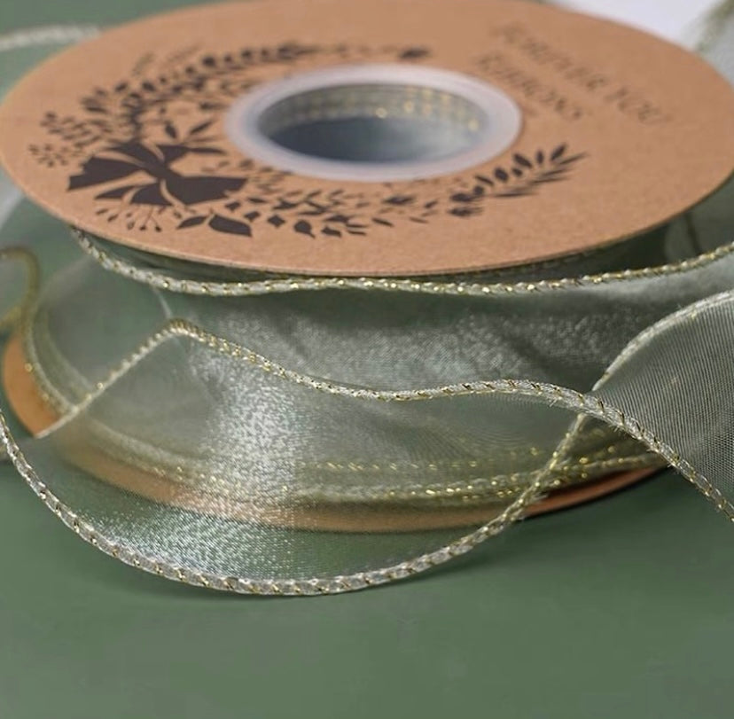 Fishtail Yarn Ribbon(Golden Border)