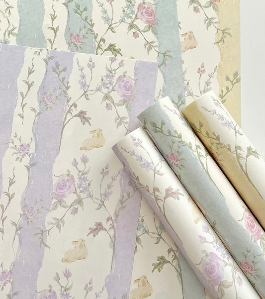Bunny Floral Wrapping Paper
