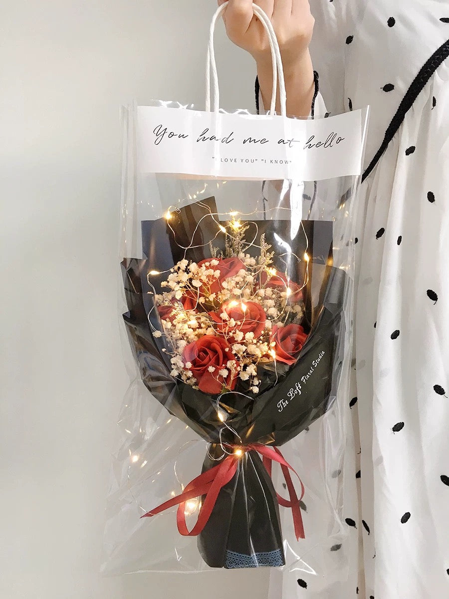 Glow wrap bouquet bag