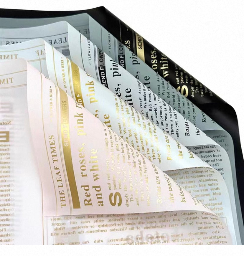 Newsprint Floral Paper