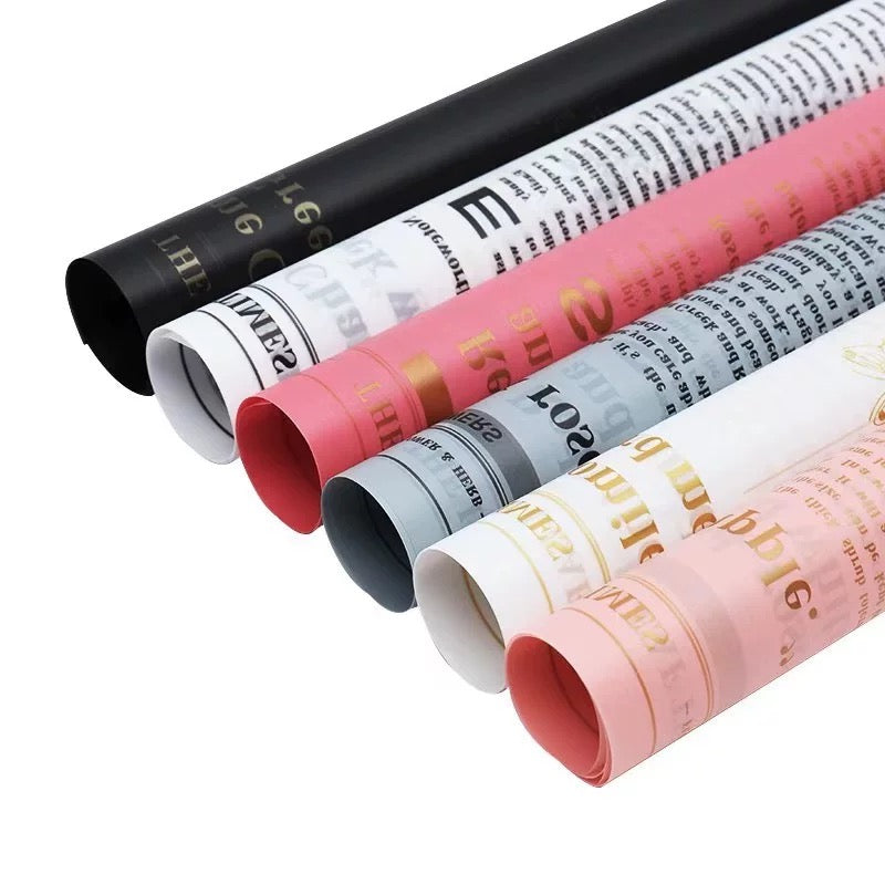 Newsprint Floral Paper