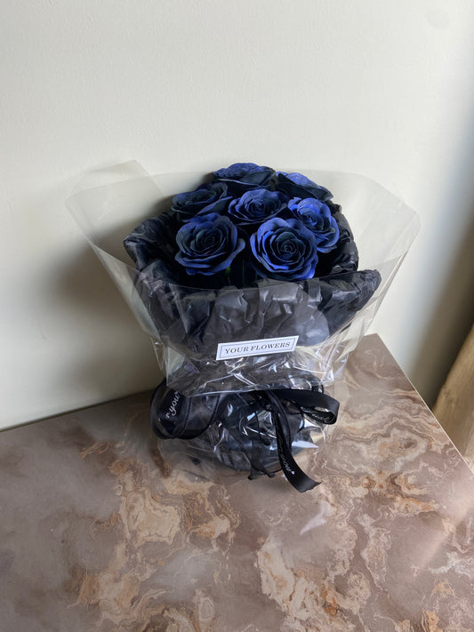 Dark Blue Rose Bouquet