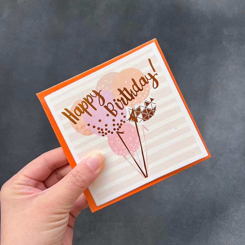 Golden Foil Happy Birthday Card