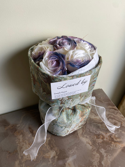 Ivory Violet Rose Bouquet