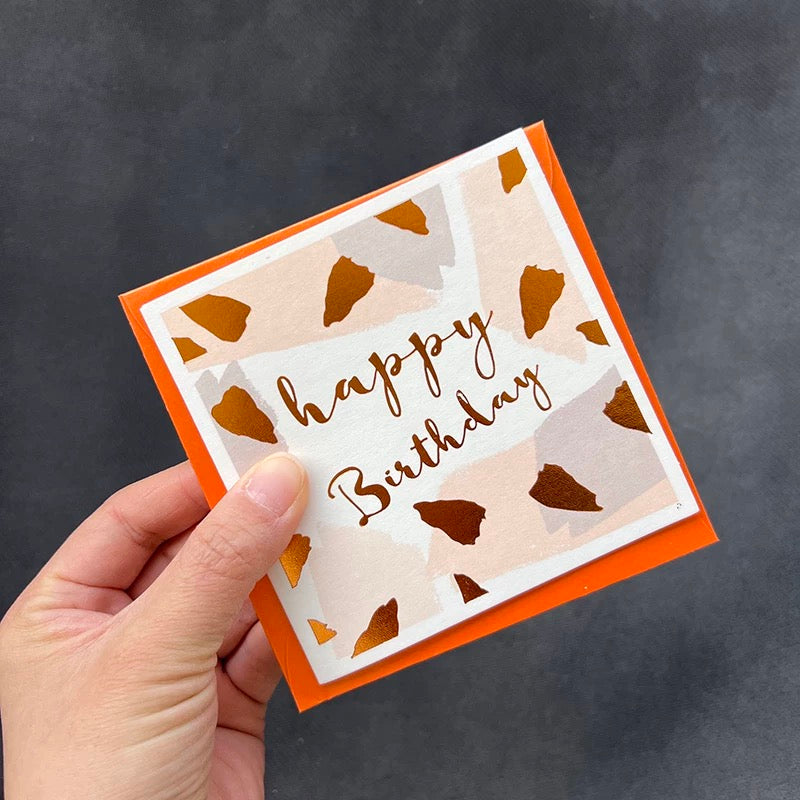 Golden Foil Happy Birthday Card