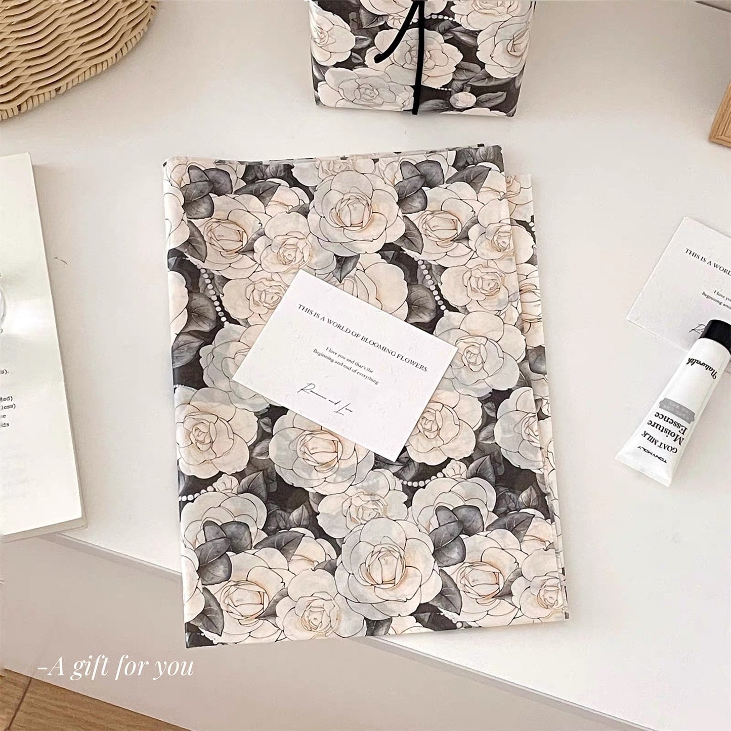 Printed Tissue Paper-Black Rose