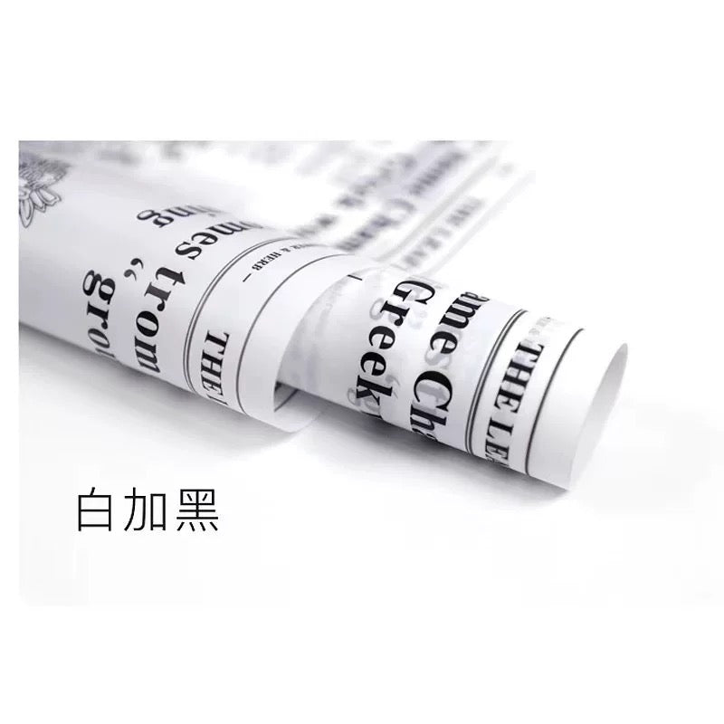 Newsprint Floral Paper