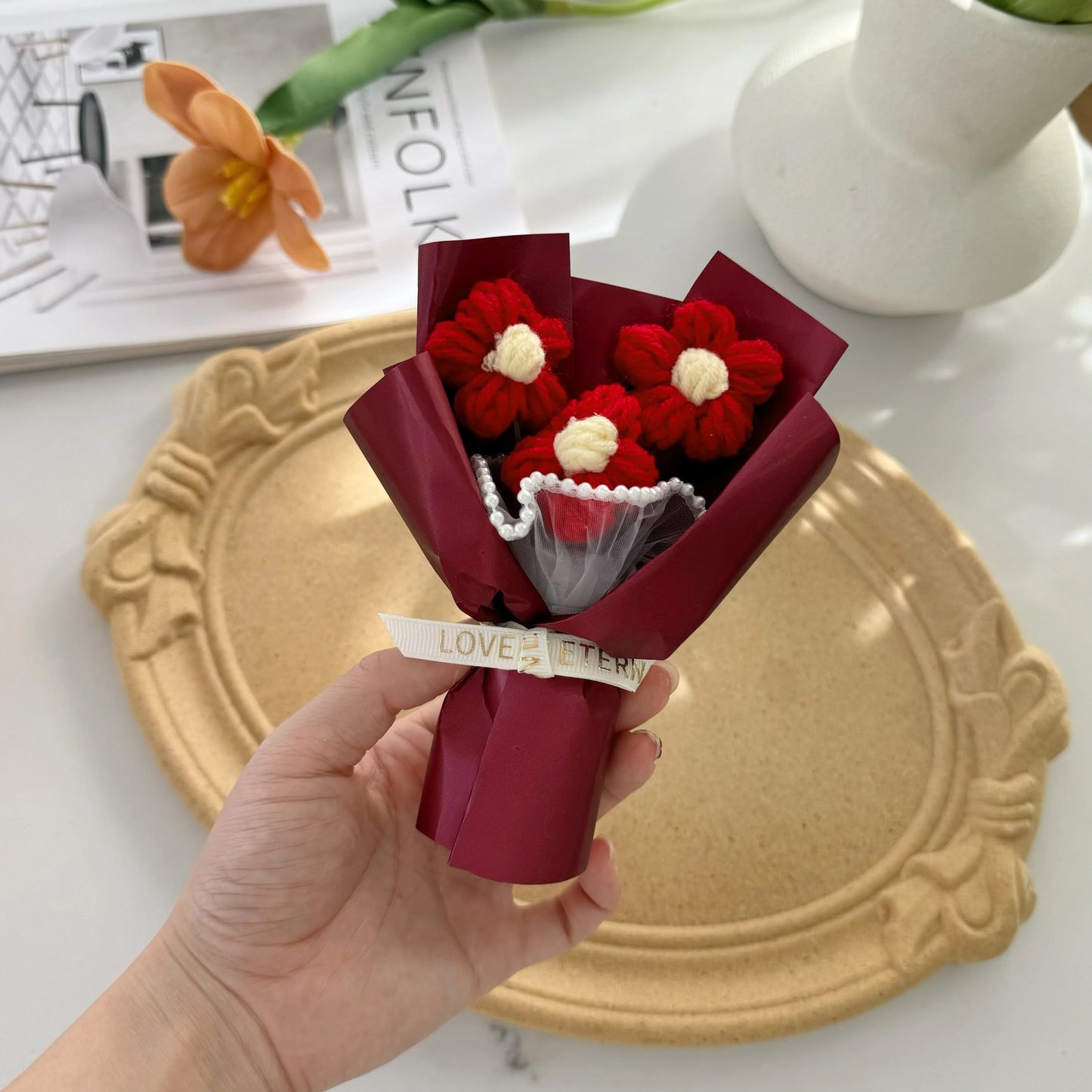 Mini Crochet Floral Bouquet