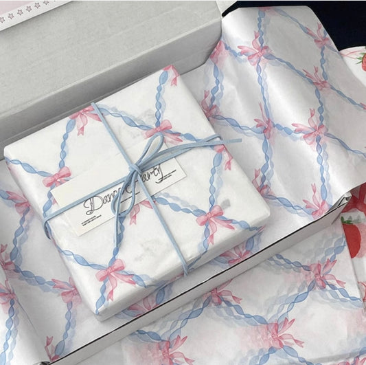 Printed Tissue Paper- Pink Bow