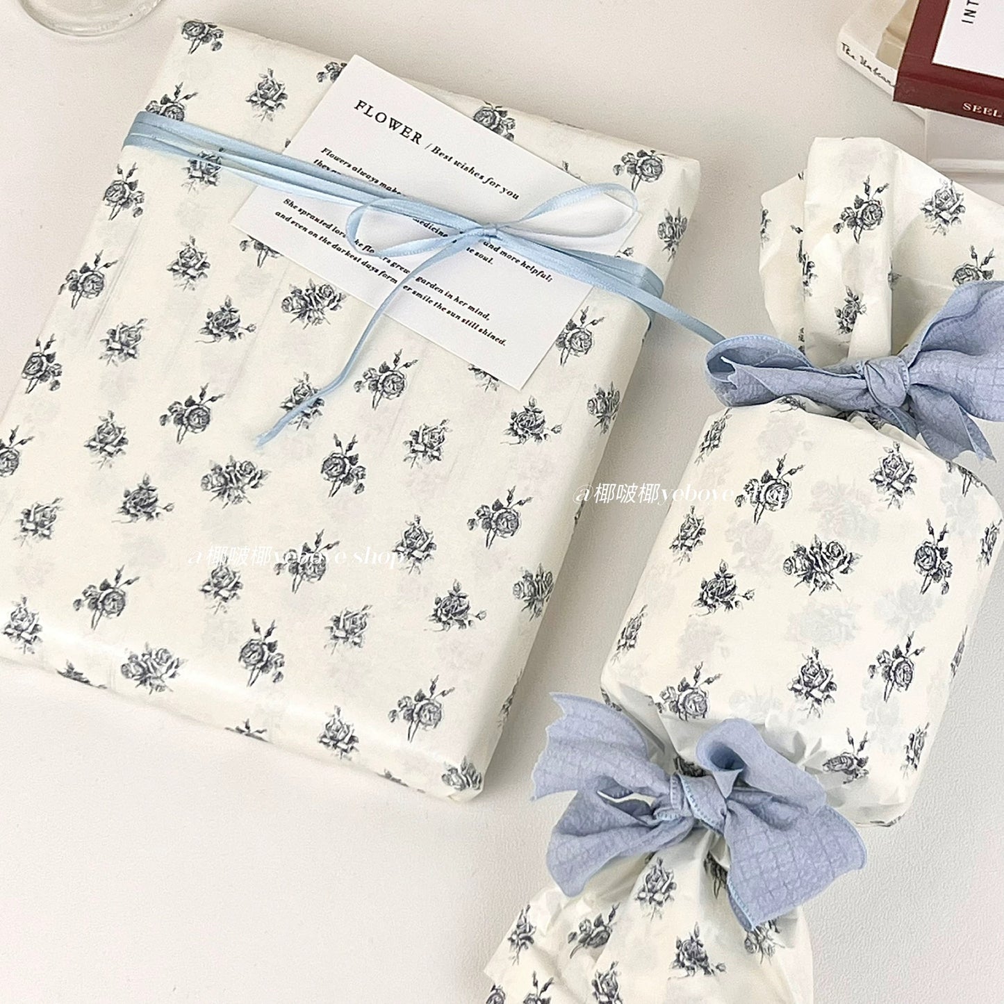 Printed Tissue Paper-Blue Rose