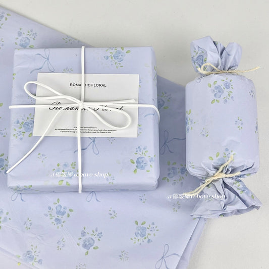 Printed Tissue Paper- Blue Bow