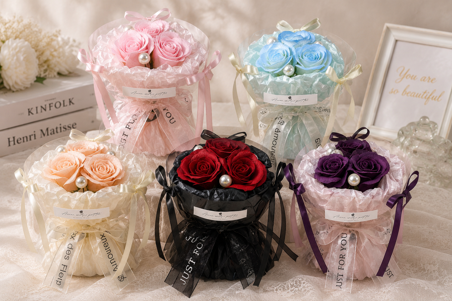 Luxe Pearl Rose Bouquet