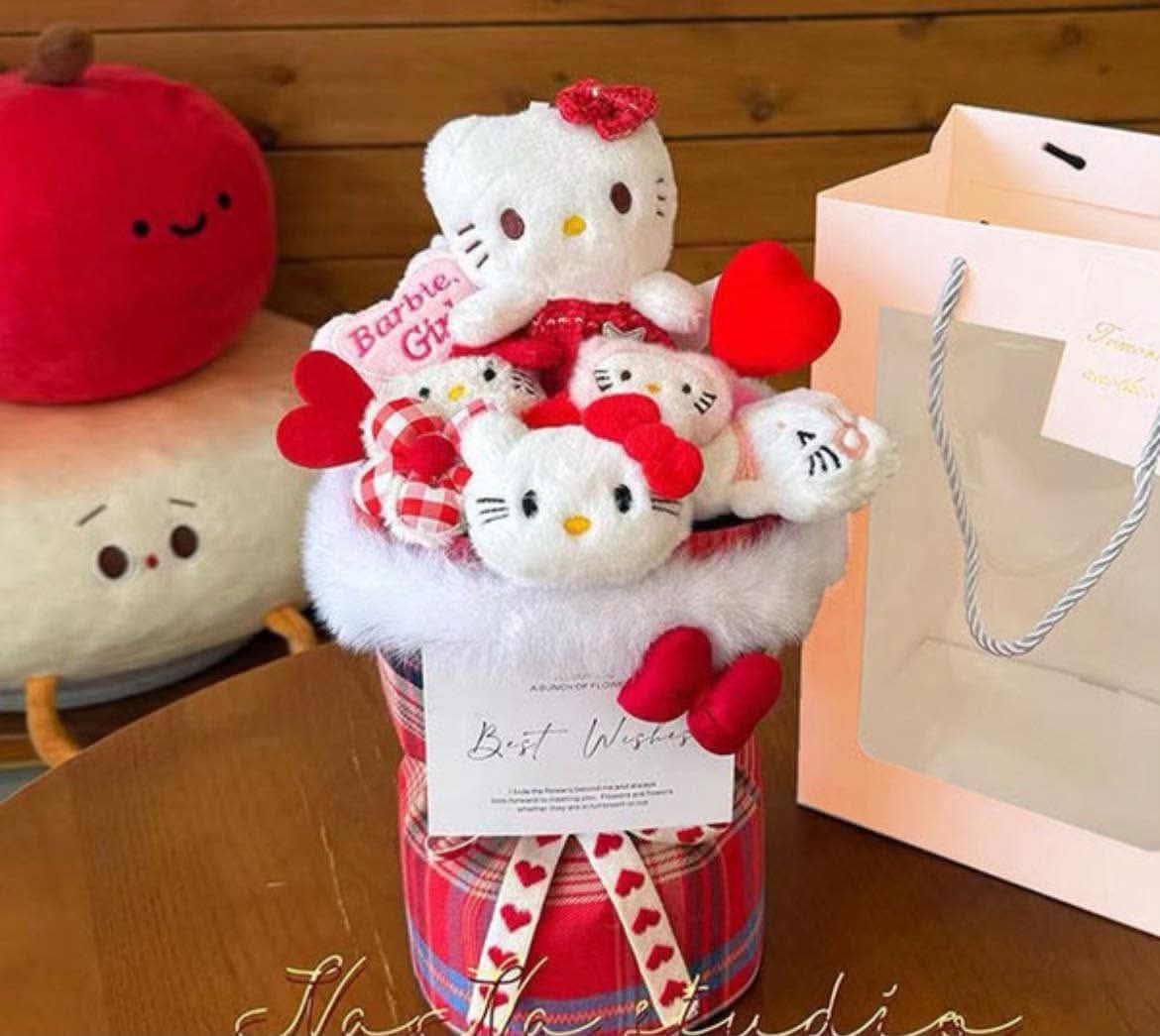 Red Plaid Hello Kitty Bouquet
