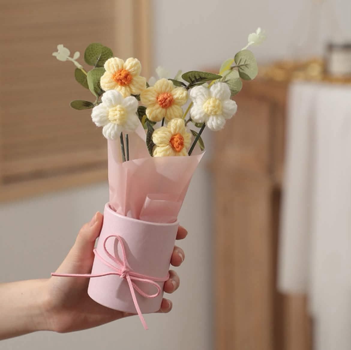 Blush & Bloom Crochet Bouquet