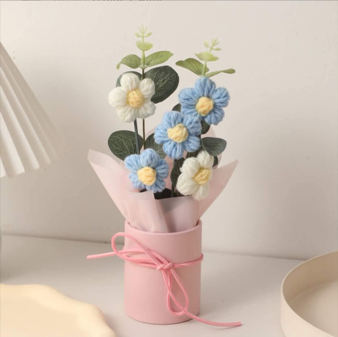 Blush & Bloom Crochet Bouquet