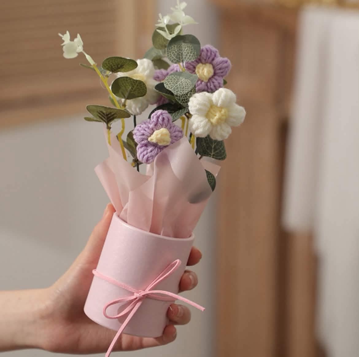 Blush & Bloom Crochet Bouquet