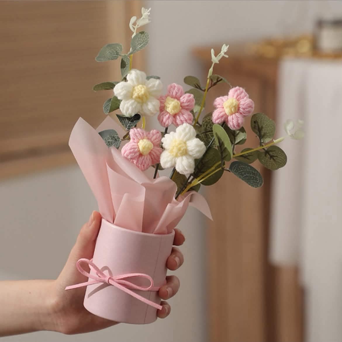Blush & Bloom Crochet Bouquet