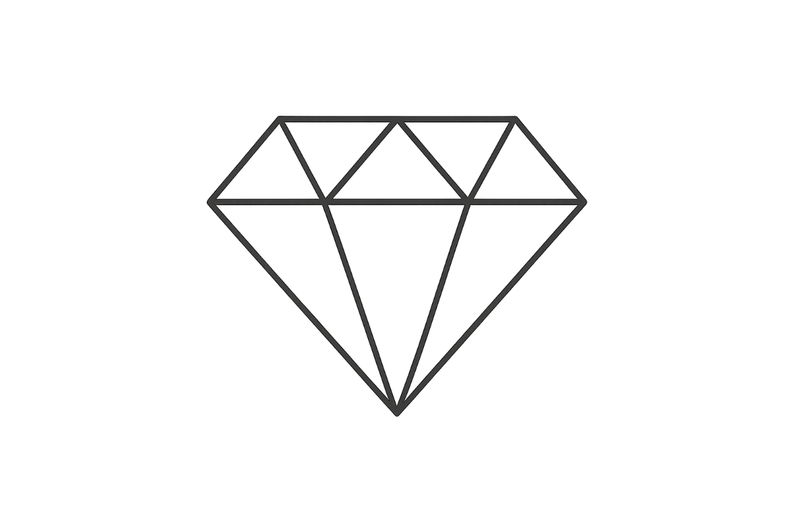 thin diamond outline icon without backgound